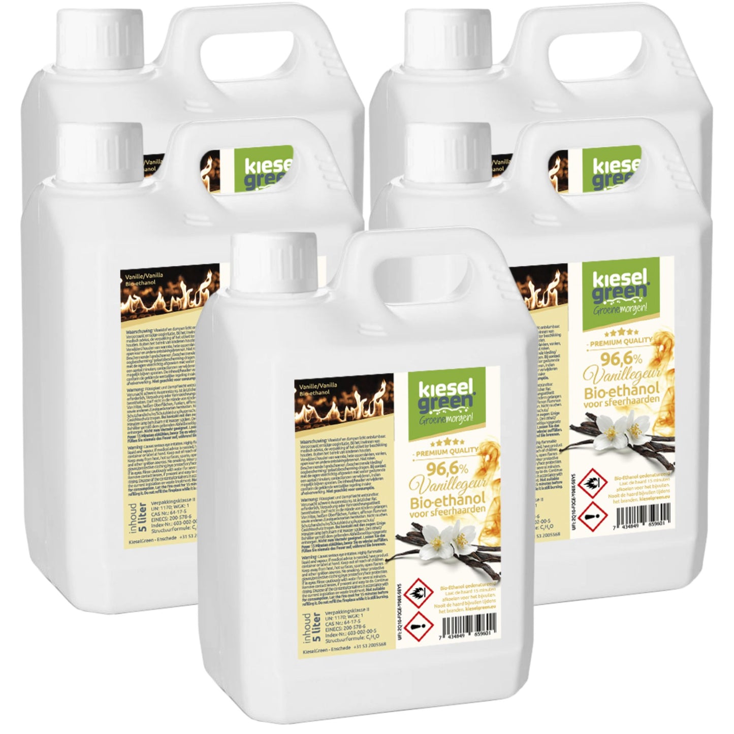 Bioethanol met vanillegeur - 25 liter (5 x 5 liter)