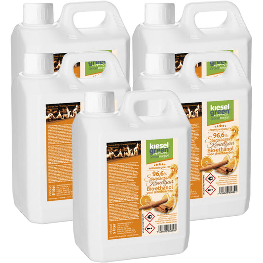 Bioethanol sinasappel/kaneel geur - 25 liter (5 x 5 liter)