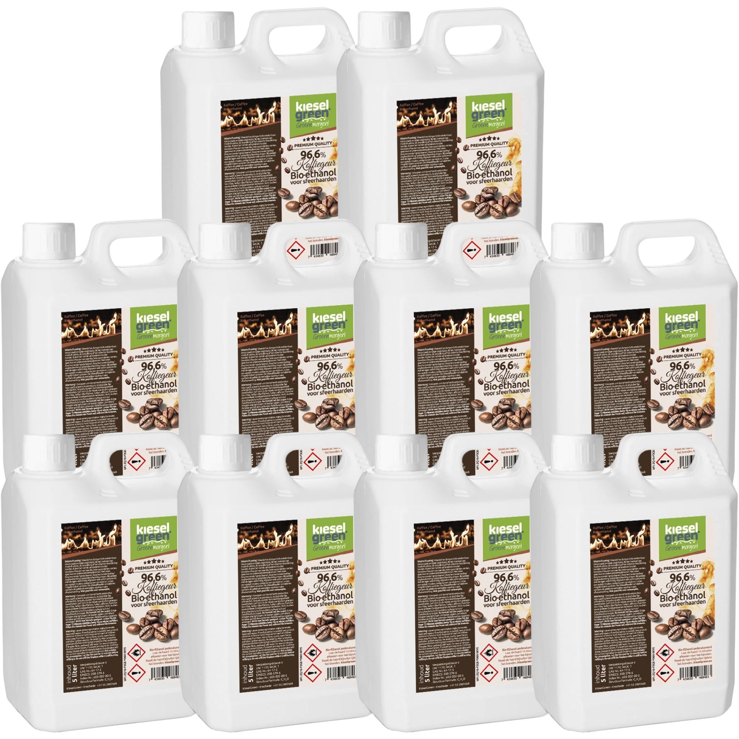 Bioethanol met koffiegeur - 50 liter (10 x 5 liter)